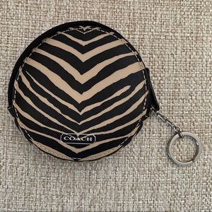Coach Zebra Print Coin Key Case